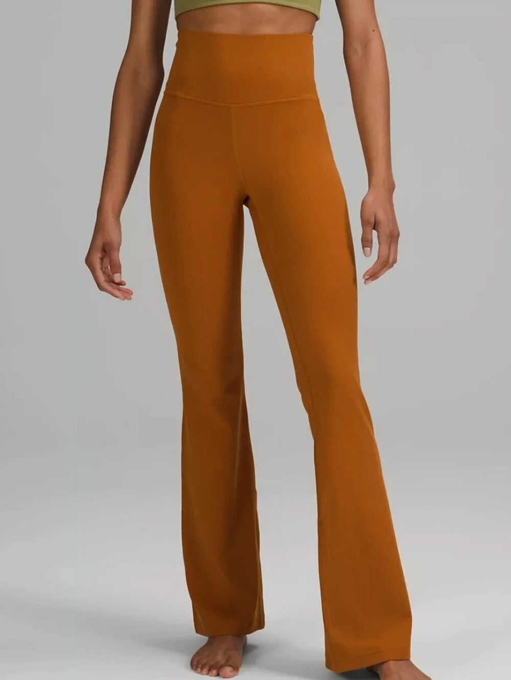 Lululemon Groove Super-High-RisHigh-Rise Flared Active Pants in Burnt Orange